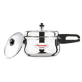 Butterfly Cute Ss Induction Compatible Outer Lid Stainless Steel Pressure Cooker With Glass Lid 2 liter, Silver