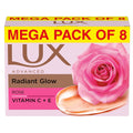Lux Radiant Glow rose Vitamin C & E For Superior Glow Offer Pack of 8 x 150g