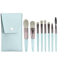 Gleva 8-Piece Grey Makeup Brush Set with Pouch - Premium Synthetic
