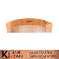 KINDED Handmade Oil Treated Wooden Hair Comb - Neem Wood NW83, Regular Tooth