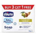 Chicco Baby Soap Almond Olive Oil 125g Nourishing Paraben-Free 4-Pack