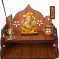 Nivasam Wall Mounted Wooden Pooja Mandir with Storage Cabinet