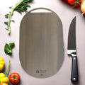 Rusabl Oval Stainless Steel Chopping Board - Anti-Rust, Non-Slip, Unbreakable