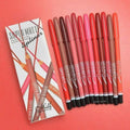 Angelie Waterproof Matte Lip Liner Set of 12 - Long-Lasting, Smooth Finish