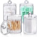 Zollyss 4-Pack Clear Plastic Bathroom Organizer Jars 15oz