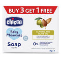 Chicco Baby Soap with Almond & Olive Oil 75g, Buy 3 Get 1 Free, Paraben-Free