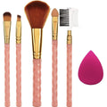 AY 5-Piece Makeup Brush Set with Sponge Puff for Face & Eyes