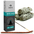 Simply Vedic White Sage Incense Sticks Set with Holder 135 Sticks