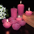 Coconut Blossom Scented Candle Set - Pink, Pack of 10, Home Decor
