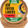 Marve BPA-Free Air Fryer Liners for 5-8L Fryers, 100-Pack