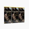 Cuticolor Dark Brown Hair Dye 3-Pack, No Ammonia, Scalp-Friendly, 120g