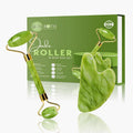 Jade Roller & Gua Sha Set for Anti-Aging Face Massage (Light Green)