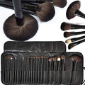 24-Piece MACPLUS Makeup Brush Set with Case - Black Fiber Bristles