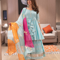 Adonis Blue Gotapatti Sharara Set