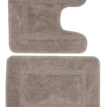 Saral Home Non-Slip Cotton Bathmat Set, Absorbent & Washable, Grey, 2-Pack