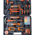 IBELL TB145-9, 145 Piece Socket Wrench Auto Repair Tool Combination Package Mixed Tool Set Hand Tool Kit with Plastic Toolbox Storage Case, orange;black