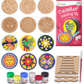 Intelliskills 3-in-1 Premium Tea Coaster Painting Kit for Kids–DIY Mandala, Madhubani&Pichwai Art–Non-Toxic, DIY Art&Craft Kit with Brush&Stand for 3+ Years, Painting Kit for Girls&Boys, Birthday Gift