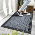 Amazelo Non-Slip Rubber Door Mat 60x40cm Grey Indoor Outdoor Entryway