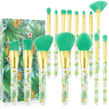 Docolor 14-Piece Tropical Makeup Brush Set - Professional Synthetic Brushes