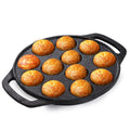 Indus Valley Nonstick Cast Iron Paniyaram Pan 12-Pit 8.3" Toxin-Free