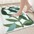 Ultra Soft Anti-Skid Microfiber Bath Mat 40x60 cm White & Green