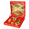 Brass Pooja Thali Set 9-Piece Traditional Ritual Kit with Gift Box