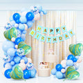 Party Propz Happy Birthday Decoration Kit For Boys- 44 Pcs,Happy Birthday Banner, Fringe Curtains, Balloons for Birthday, Foil Balloons, Baby Birthday Decoration Items Blue Happy Birthday Combo - 44Pcs