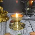 Pure Brass Akhand Diya 2.5" Handcrafted in India for Pooja & Home Decor