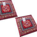 Kuber Traditional Velvet Pooja Mat Set, 60x60cm, Pack of 2, Red