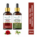 She Essentials Rose Oil & Tea Tree Essential Oil Combo - Hair & Skin