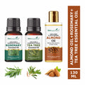She Essentials Rosemary Essential Oil, Tea Tree & Almond Carrier Oil - Hair Growth & Acne