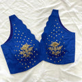 Ink Blue Chiffon Handwork Blouse