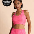 Fashionable Strappy Sports Bra with Removable Pads Animal Print Pink