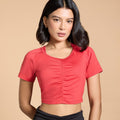 Feather Feel Ruched Crop Top