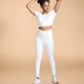 Feather Feel Ruched Crop Top and Leggings