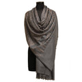 Nizalia Cashmere Fine Wool Grey Nulki Design Shawl - Limited Time Offer