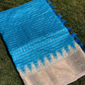 Sky Blue Banarasi Silk Gadwal Pattu Saree