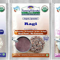 TummyFriendly Foods Organic Sprouted Porridge Mixes Sprouted Ragi Powder, Sprouted Brown Rice and Oats Combo