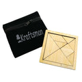Kraftsman Portable Wooden Tangram Puzzle | 7 Pieces Puzzle Board for Kids and Adults | Travel Pouch Included