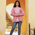 Juniper Onion Pink Embroidered Cotton Tunic