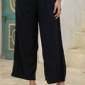 Juniper Black Solid Viscose Palazzo Pants