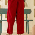 Juniper Maroon Solid Viscose Palazzo Pants