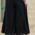Juniper Black Solid Viscose Palazzo Pants
