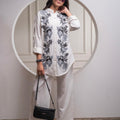 Juniper Viscose Linen Off White Embroidered Shirt And Pant Co-Ord Set With Thread Work
