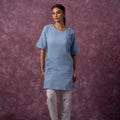 Juniper Sky Blue Cotton Embroidered Straight Kurta For Women