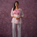 Juniper Women'S Pink Cotton Tunic With Thread & Mirror Work
