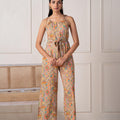 Juniper Multi Printed Abstract Viscose Jumpsuit With Belt