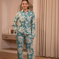 Juniper Mint Floral Printed Co-Ord Set With Button Details