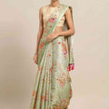 Maheshwari Floral Printed Silk Saree With Zari