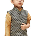 Vastramay Boys' Black Silk Blend Nehru Jackets